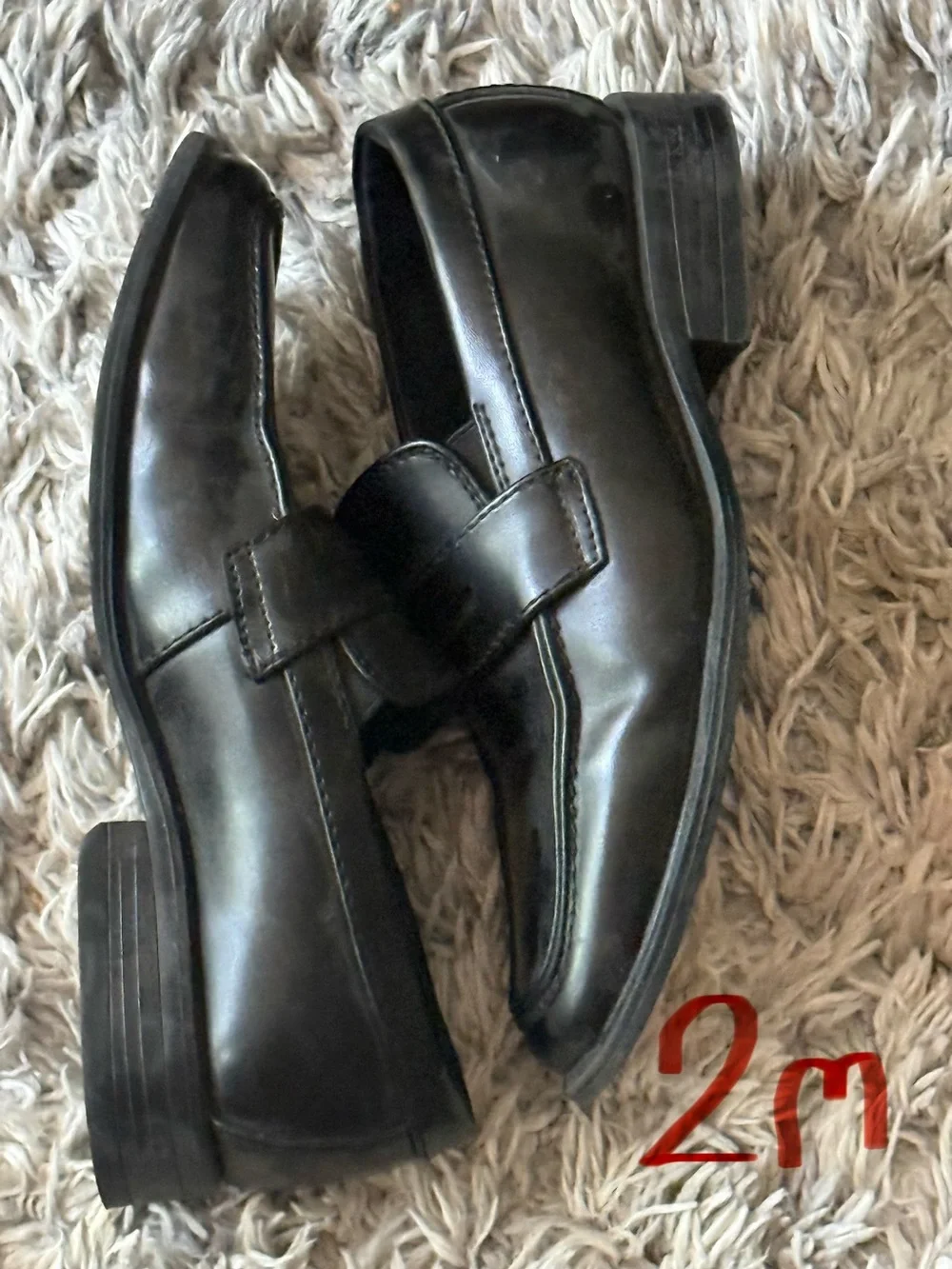 Men's Black Leather Slip-On Dress Loafers